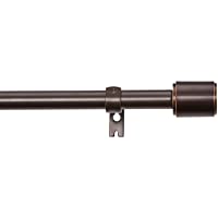 Amazon Basics - Barra para cortinas con remates con tapas- 91-182 cm- Bronce